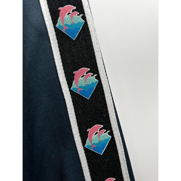 Pink+Dolphin Mens Track Jacket Blue Gray w/Pink Dolphin Sleeve Tape Logo XL - Picture 9 of 9